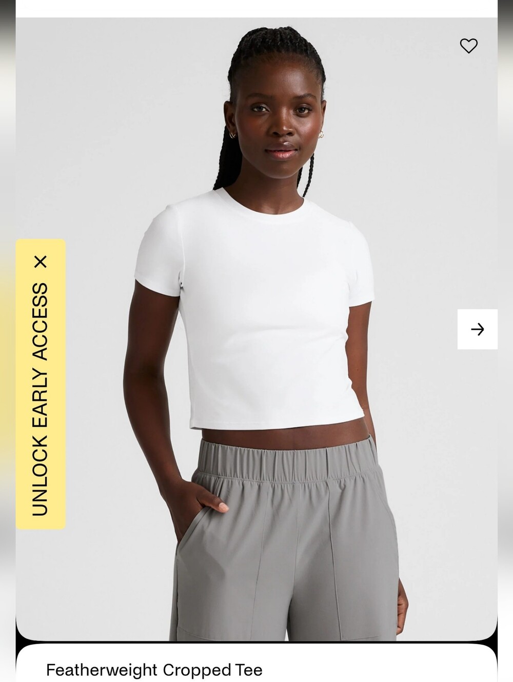 Beyond Yoda Featherweight Cropped Tee - White Small